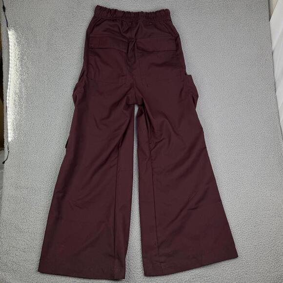 mnml Oversized Wide Leg Maroon Cargo Pants Mens Small 28x30 Gorpcore Streetwear - Picture 7 of 12